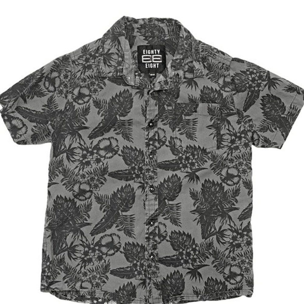 Eighty Eight Tropical Print Button Down Shirt